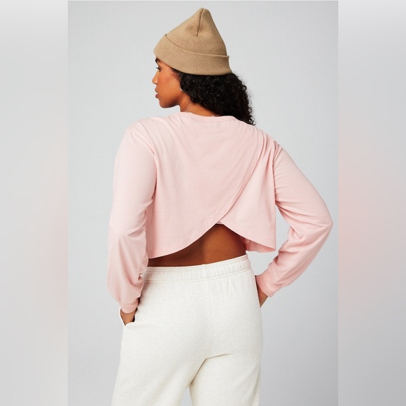 Fabletics Tops - Fabletics 100% Cotton Cropped Boxy Long-Sleeve